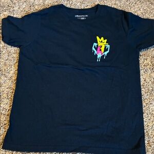 Youth Black Graphic Tee with Colorful Crown Logo